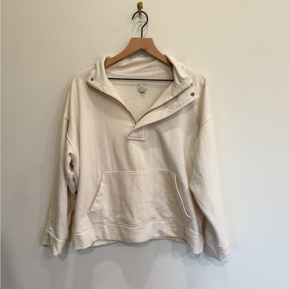 Cream Pullover Mock Neck Quarter Zip size XL - Picture 2 of 7